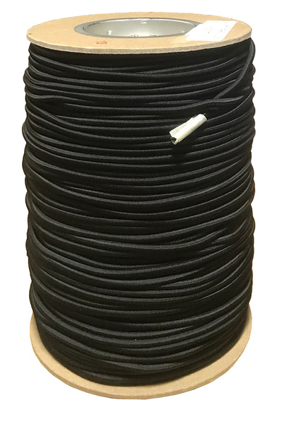 3/16" Black Shock Cord - Package Quantity – 500 Yards