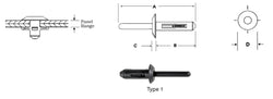 Chrysler Nylon Rivet 1/4" Diameter