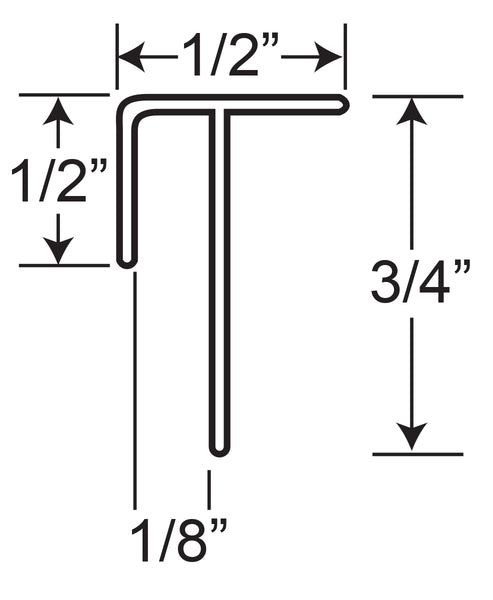 F Molding 3/16" -  White