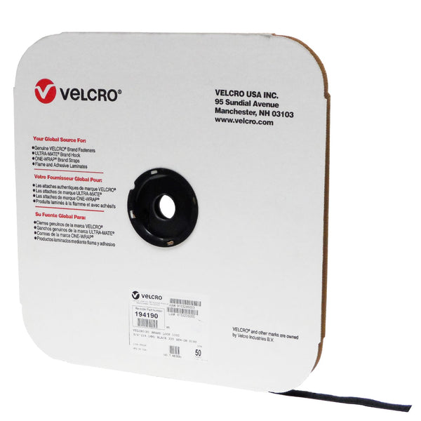 VELCRO® Brand 194190 Loop 1000 3/4" Black Sew on - 50 Yard Roll