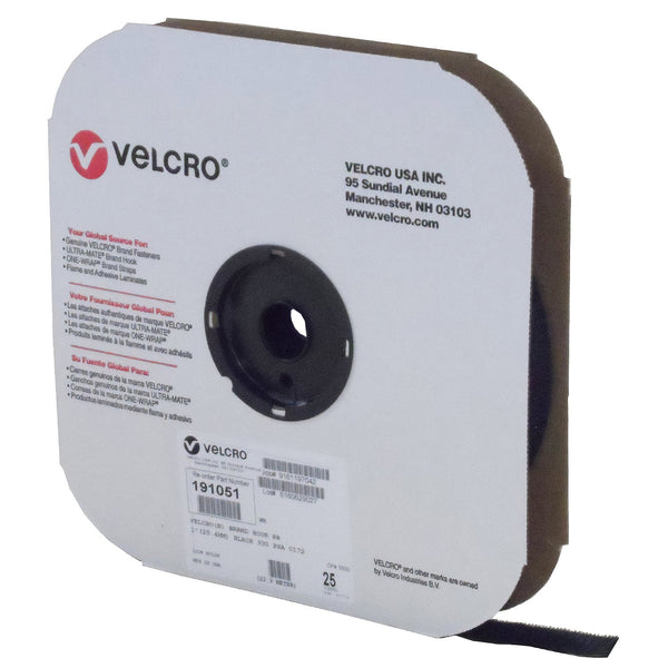 VELCRO® Brand 191051 Hook 88 1" Black Pressure Sensitive Adhesive 72 - 25 Yard Roll