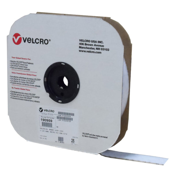 VELCRO® Brand 190959 Loop 1000 1" White Pressure Sensitive Adhesive 72 - 25 Yard Roll