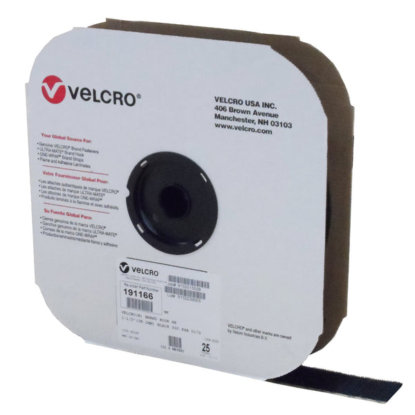 VELCRO® Brand 191166 Hook 88 1-1/2" Black Pressure Sensitive Adhesive 72 - 25 Yard Roll